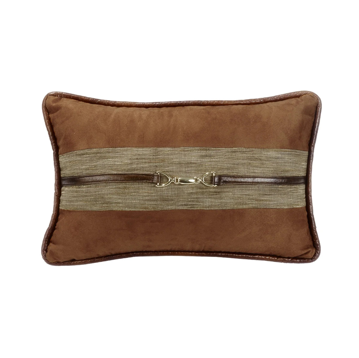 Highland Lodge Suede Buckle Detailed Lumbar Pillow