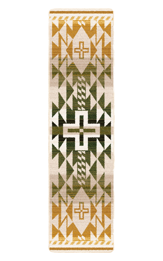 Rustic Cross - Green and Gold