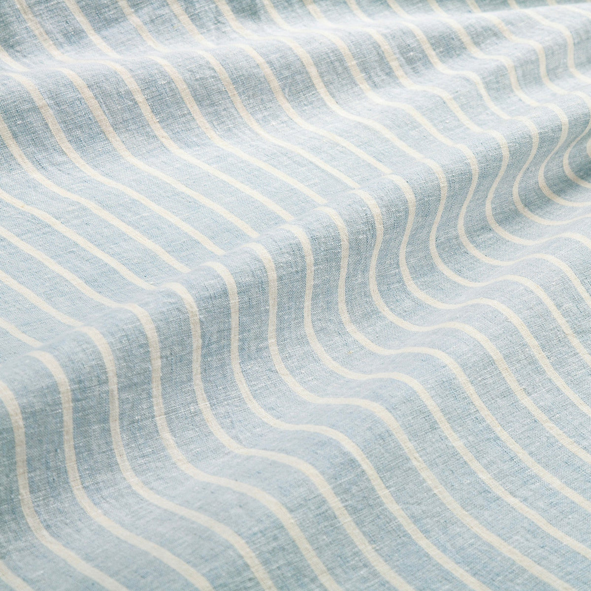 Larkspur 100% Slub Linen Prairie Stripe Duvet Cover Set