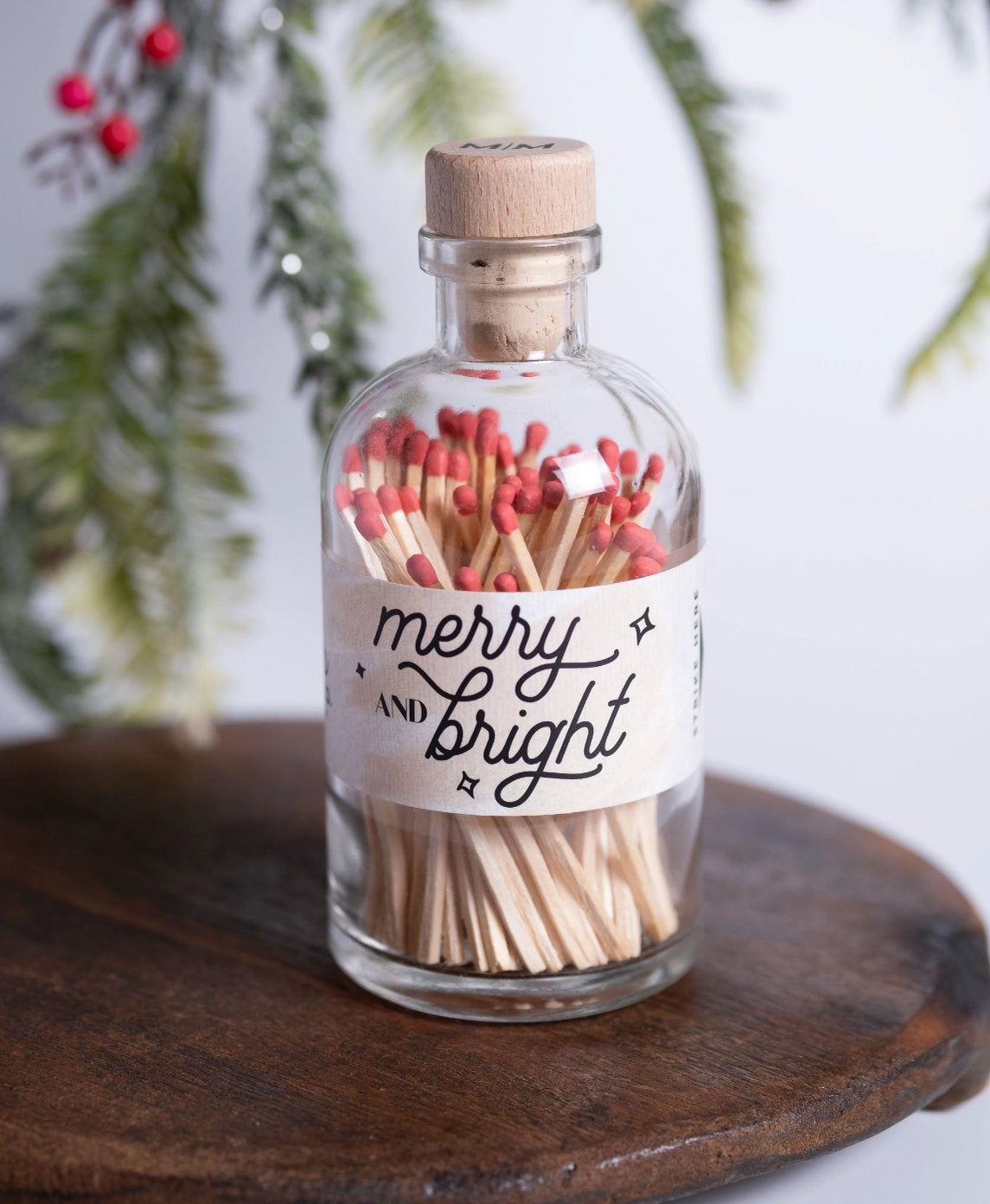 Christmas Merry & Bright Red Vintage Apothecary Matches