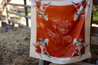 Poppy Cowgirl: 35x35 Mulberry Silk Wild Rag