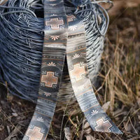 Blue Cross Geometric Western Twilly Scarf