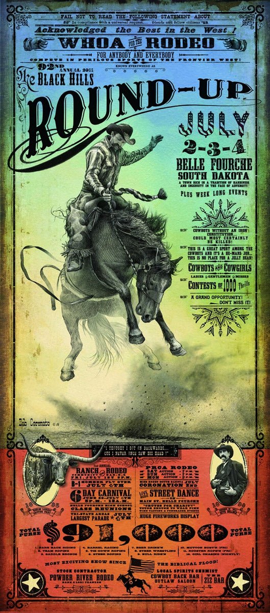 Bell Fourche South Dakota Rodeo Poster