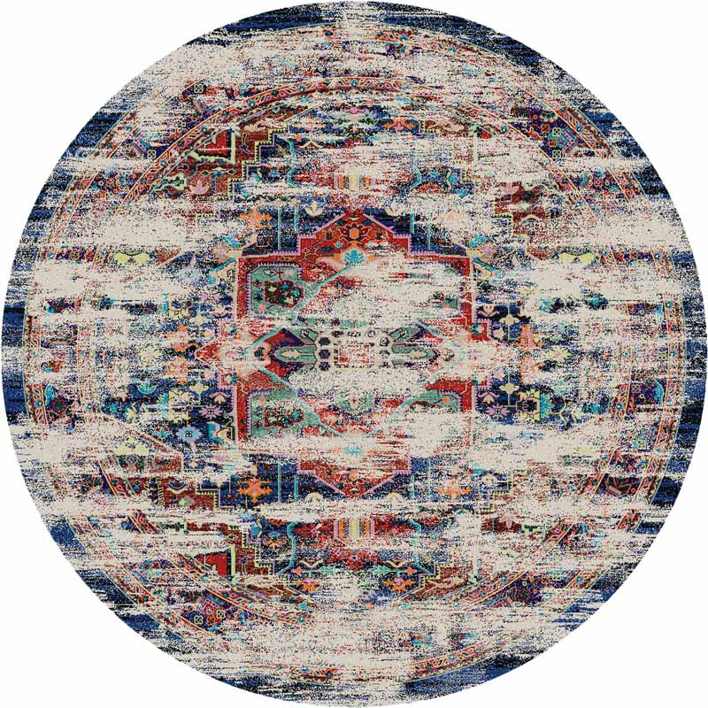 Achieve the best of both worlds with this striking area rug.  The saturated colors are softened under the intentionally distressed areas . Bring some instant impact into your décor with this sophisticated rug. 