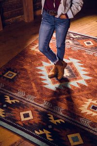 Whiskey River Rug in Rust