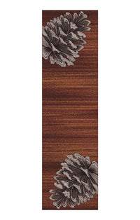 Courting Pine Cones Rust Cabin Rug