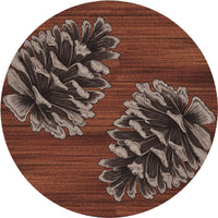 Courting Pine Cones Rust Cabin Rug