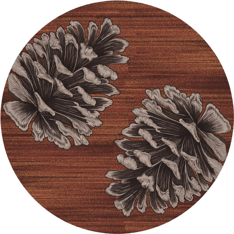 Courting Pine Cones - Rust Cabin Rug