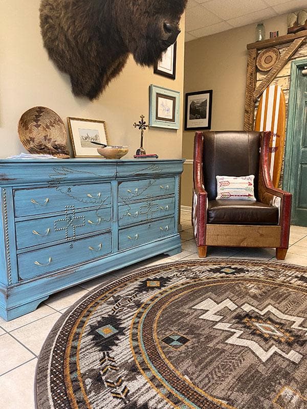 Barrel - Worn Saddle Western Rug | American Dakota Rugs