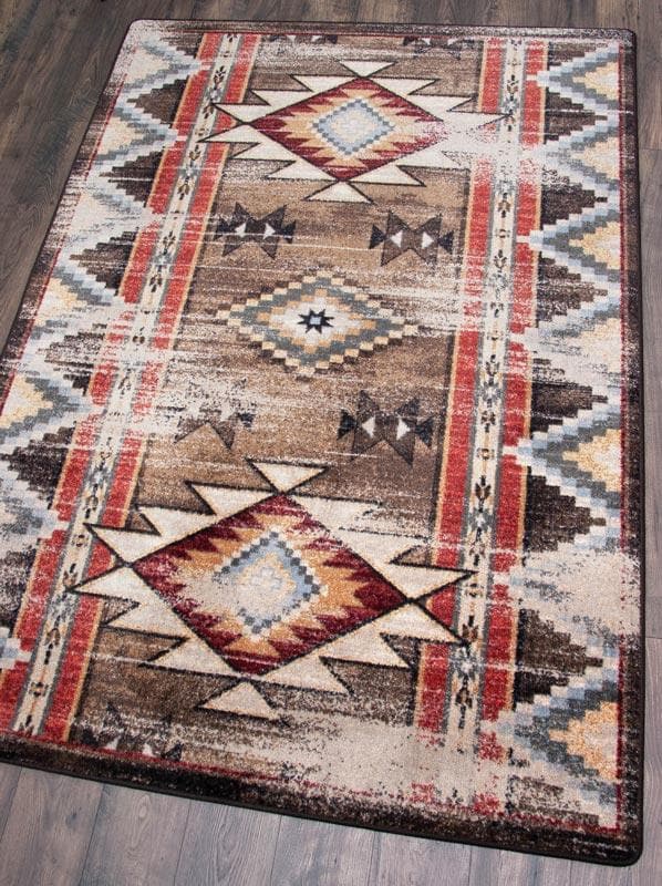 Bow Strings Distressed - Brown Western Rug