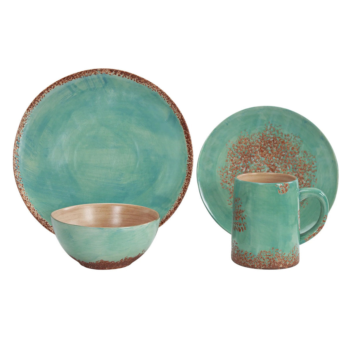 Turquoise Patina Ceramic Dinnerware