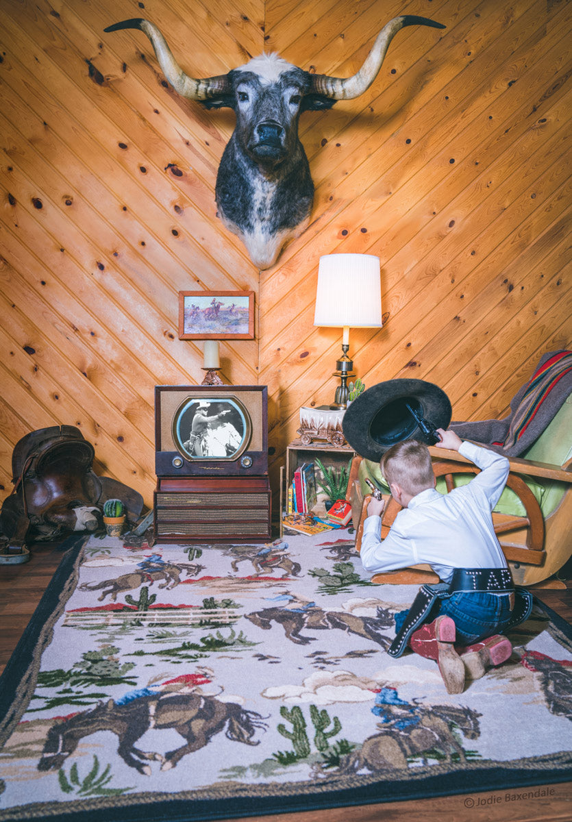 Retro Cowboy - Natural Vintage Western Rug