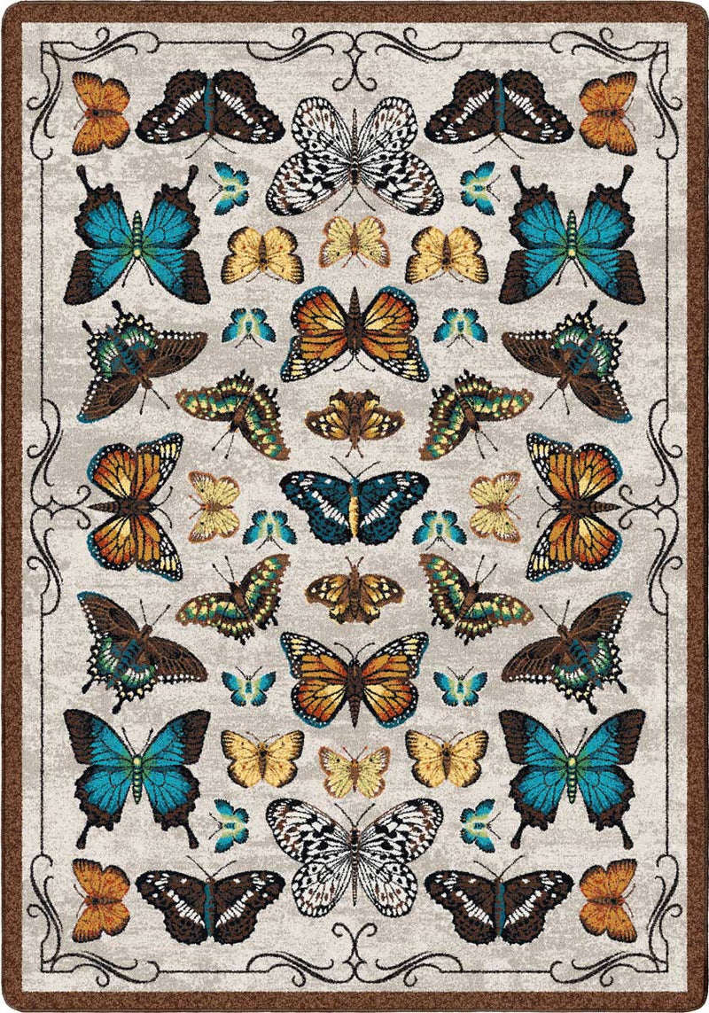 Butterflies Rug - English Collectors Cabinet Collection