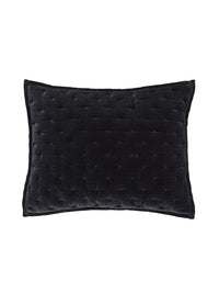 Stella Faux Silk Velvet Pillow Sham Black