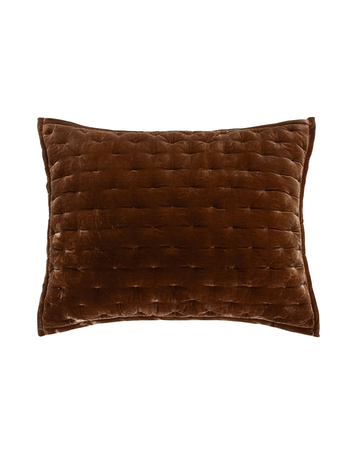 Stella Faux Silk Velvet Pillow Sham Copper Brown