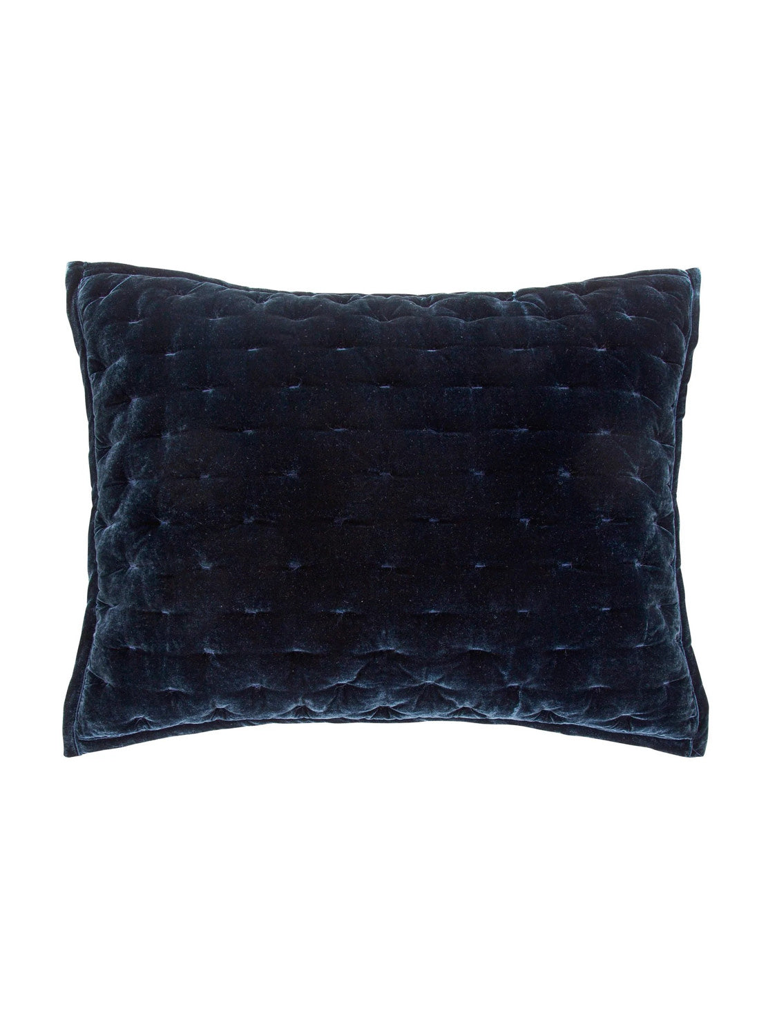 Stella Faux Silk Velvet Pillow Sham Midnight Blue