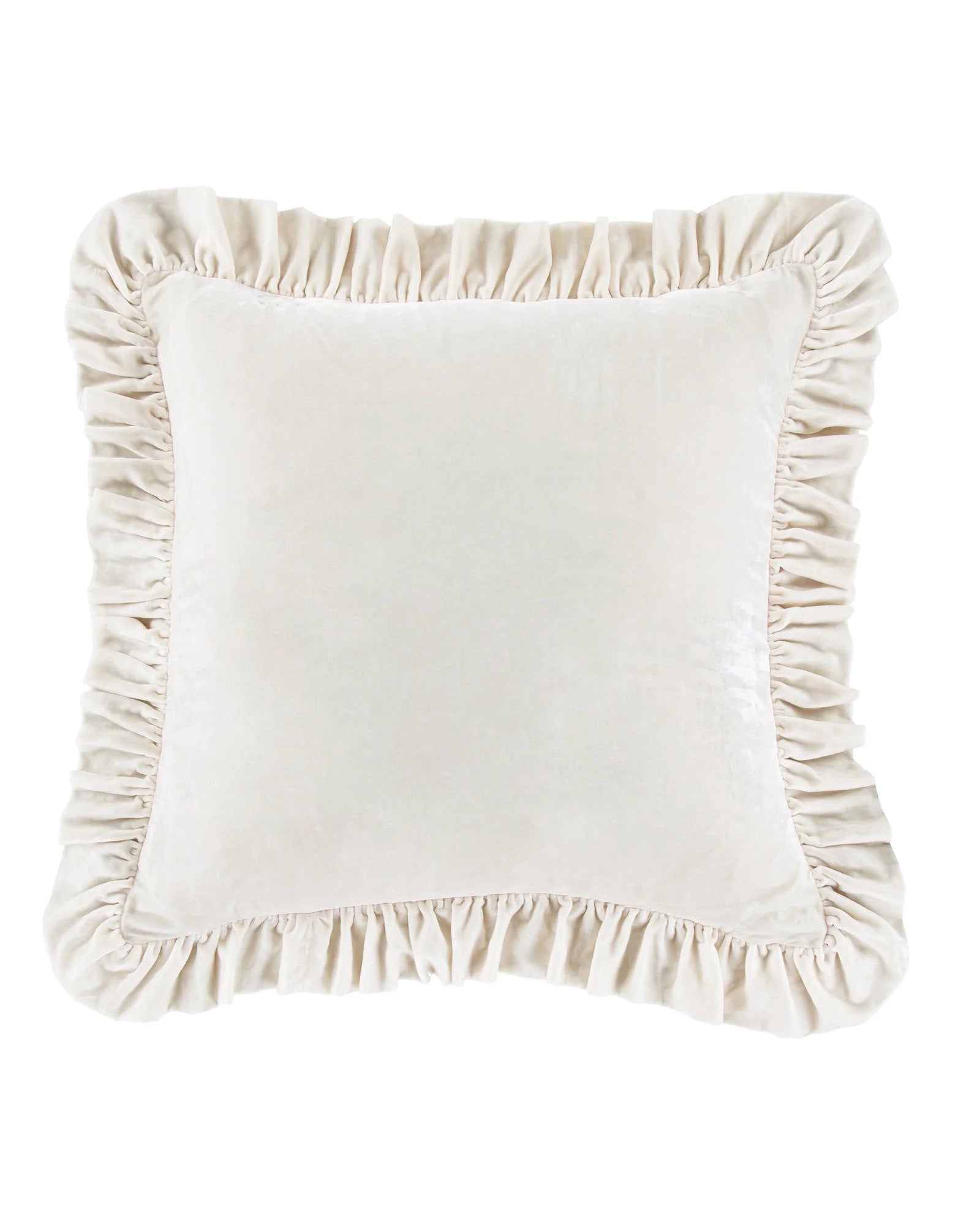 White velvet euro sales sham