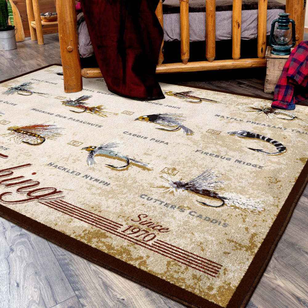 Fly Fishing Square Rug