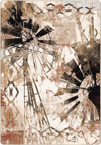 Painted Windmill Gouache Cowboy Rug