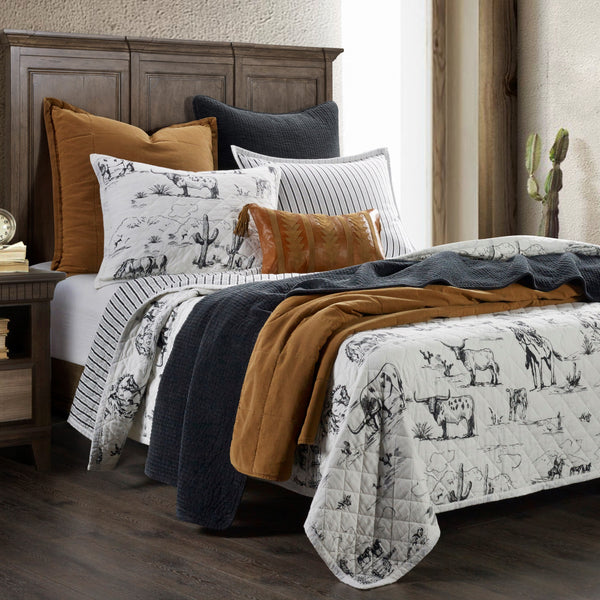 Ranch Life Western Toile Cowboy Bed Set