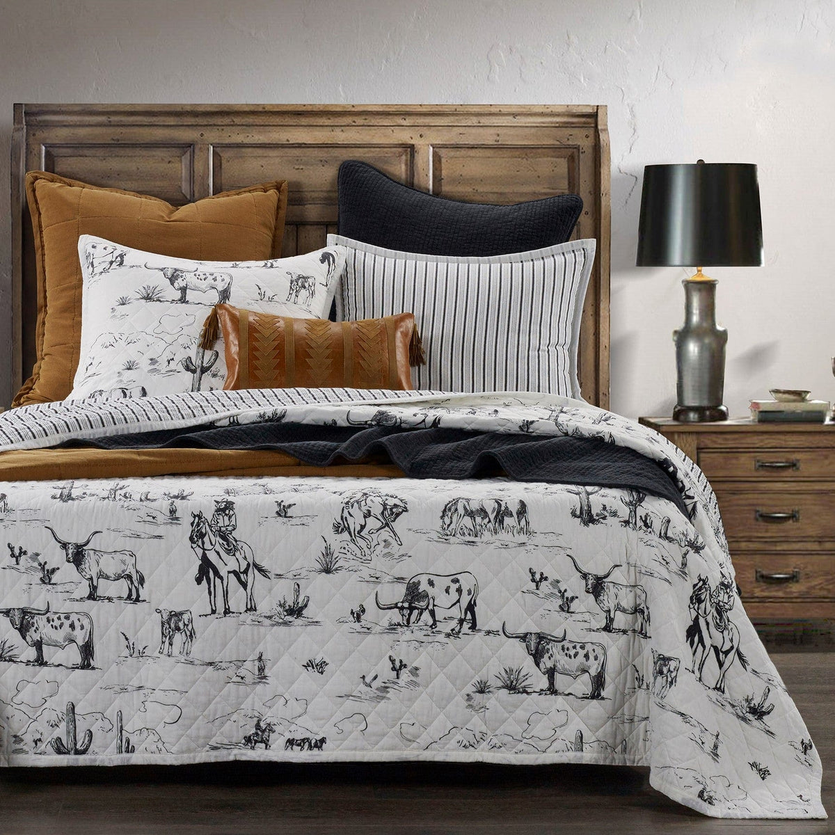Ranch Life Western Toile Cowboy Bed Set
