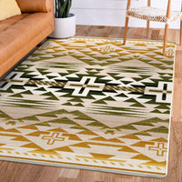 Rustic Cross - Green and Gold Rug