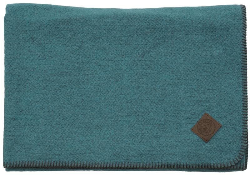 Turquoise Wool Throw Blanket