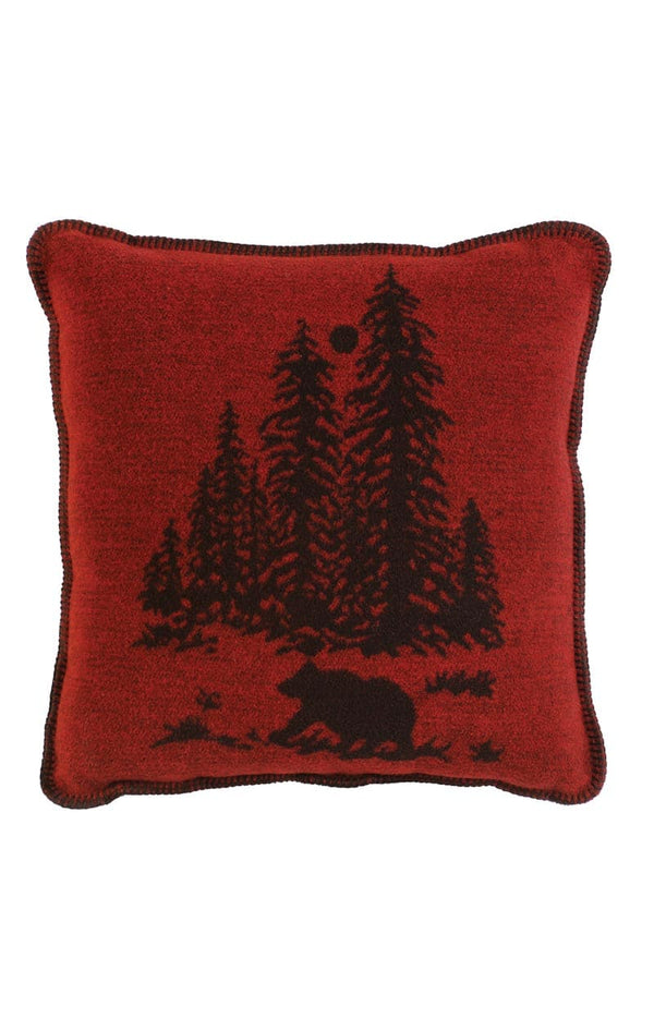 Wooded River Bear Decorative Pillow
