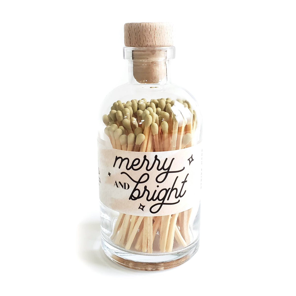 Christmas Merry & Bright Gold Vintage Apothecary Matches