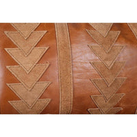 Arrow Genuine Leather Tasseled Throw Pillow
