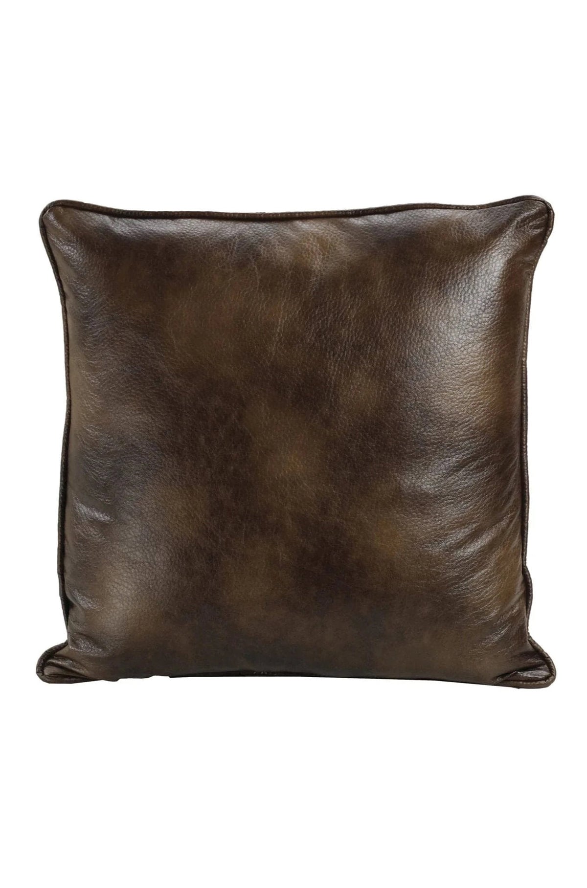 Brown Faux Leather Euro Pillow