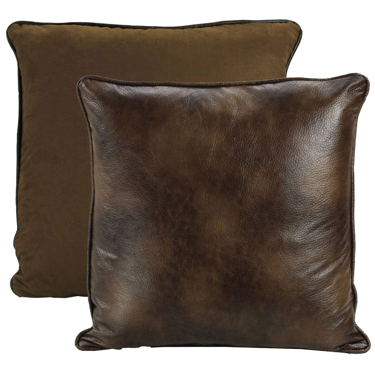 Brown Faux Leather Euro Pillow