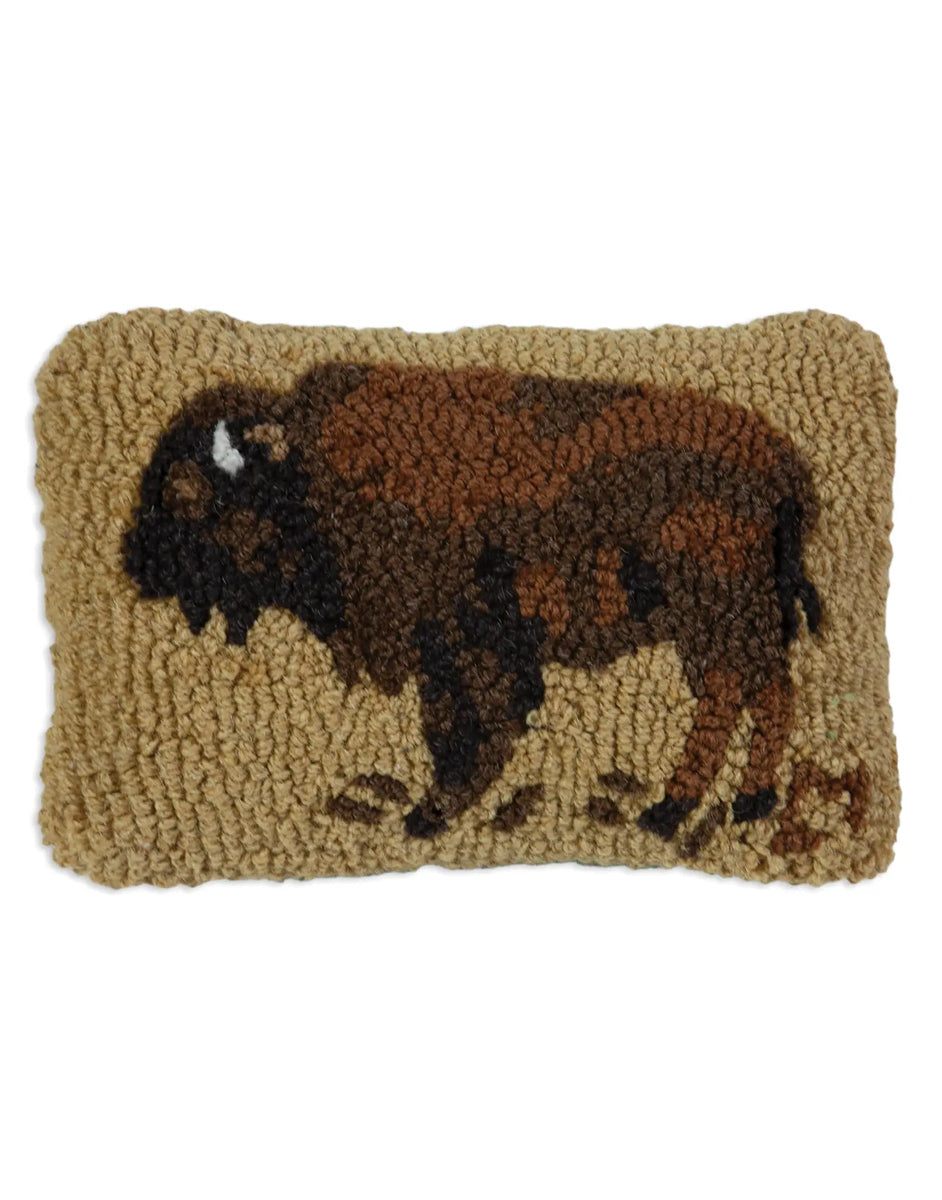 Golden Buffalo Decorative Wool Pillow