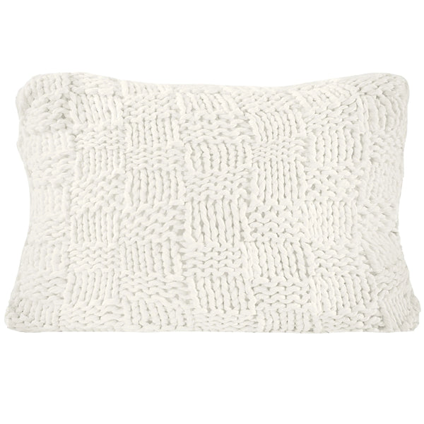 Chunky Yarn Hand-knitted Pillow Cover With Feather Down Pillow