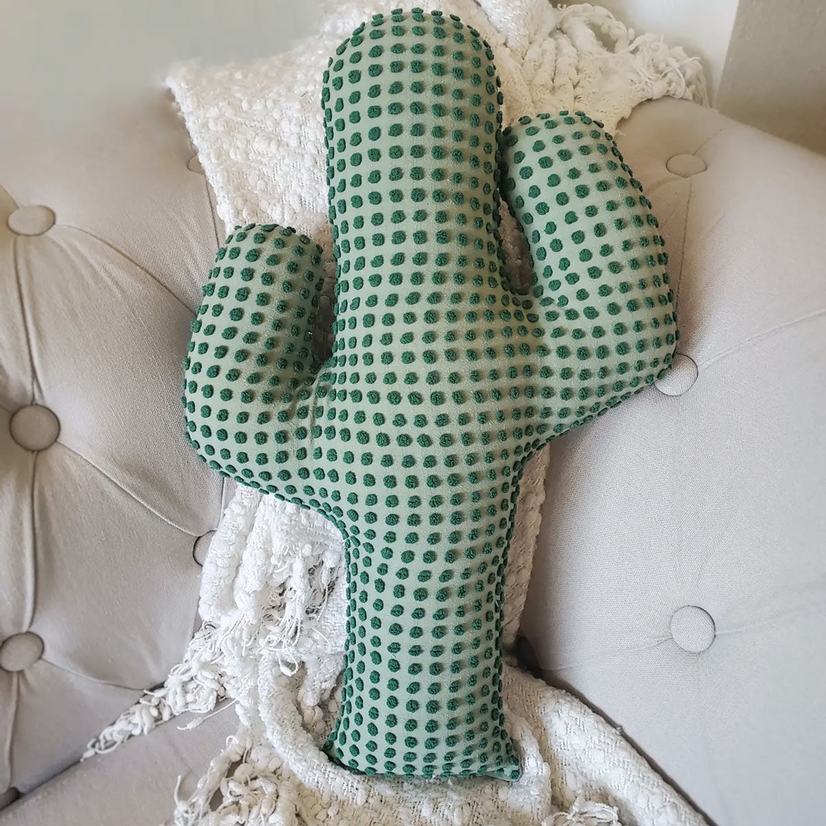 Polka-Dot Cactus Pillow